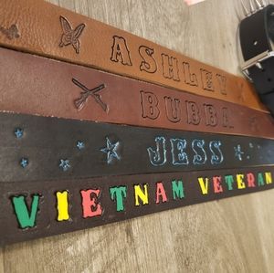 Custom Leather Name Belt
